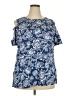 Woman Within Blue Short Sleeve Blouse Size 18 (L) - photo 1