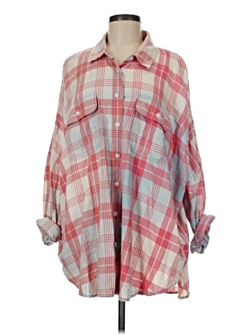 American Eagle Outfitters 3/4 Sleeve Button-Down Shirt (view 1)