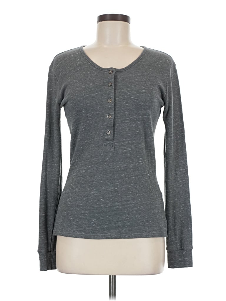 Pre-owned Albion Long Sleeve Henley Shirt In Gray