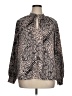 Jennifer Lopez Animal Print Gray Long Sleeve Blouse Size XL - photo 1