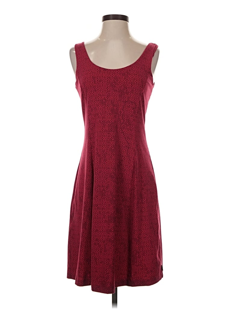 Pre-owned Eddie Bauer Casual Dress In Burgundy