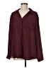 NY Collection 100% Polyester Polka Dots Burgundy Long Sleeve Blouse Size M (estimated) - photo 1