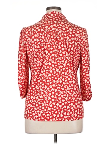 Indigo Rose 3/4 Sleeve Button-Down Shirt (view 2)