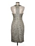Theia Metallic Silver Cocktail Dress Size 6 - photo 2