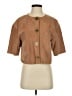 Tibi 100% Leather Brown 3/4 Sleeve Button-Down Shirt Size 4 - photo 1