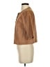Tibi 100% Leather Brown 3/4 Sleeve Button-Down Shirt Size 4 - photo 5