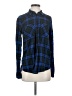 Express Plaid Blue Long Sleeve Button-Down Shirt Size S - photo 1