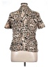 Elementz Animal Print Tan Short Sleeve Blouse Size XL - photo 2