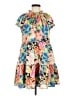 Entro 100% Polyester Print Pink Orange Casual Dress Size M - photo 1