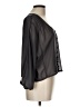 Poetry 100% Polyester Gray Black 3/4 Sleeve Blouse Size L - photo 4