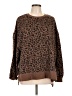 White Crow Animal Print Brown Pullover Sweater Size L - photo 1