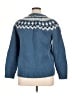 L.L.Bean 100% Wool Chevron-herringbone Blue Wool Pullover Sweater Size XL - photo 2