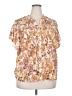 Democracy Floral Ivory Short Sleeve Blouse Size 3X - photo 1