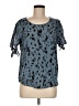 Shein Blue Short Sleeve Blouse Size 6 - photo 1