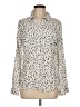 Emily Daniels Animal Print Ivory Long Sleeve Blouse Size M - photo 1