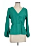 J.Crew 100% Polyester Green Long Sleeve Blouse Size 10 - photo 1