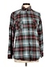Matchstick Plaid Teal Long Sleeve Button-Down Shirt Size M - photo 1