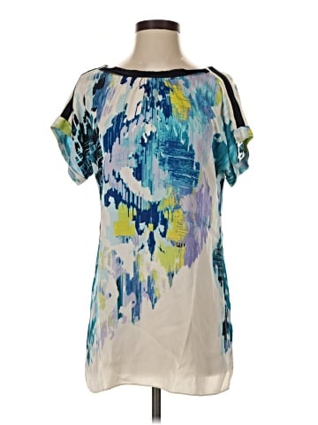 Elie Tahari Short Sleeve Silk Top (view 1)
