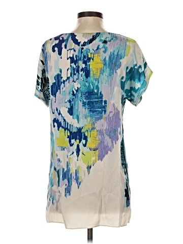 Elie Tahari Short Sleeve Silk Top (view 2)