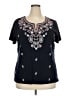 Talbots 100% Cotton Black Short Sleeve Blouse Size 3X - photo 1