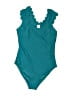 Cupshe Solid Teal One Piece Swimsuit Size S - photo 1