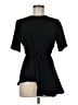 Zara 100% Polyester Black Short Sleeve Blouse Size M - photo 1