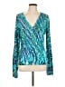Cache Teal Silk Pullover Sweater Size L - photo 1