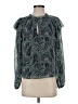 Evereve 100% Polyester Paisley Teal Long Sleeve Blouse Size XS - photo 1
