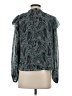 Evereve 100% Polyester Paisley Teal Long Sleeve Blouse Size XS - photo 2