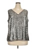 Talbots 100% Polyester Silver Sleeveless Blouse Size 20 - photo 1