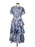 Shein 100% Polyester Paisley Blue Cocktail Dress Size 6 - photo 1