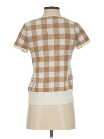 Madewell Square-Neck Sweater Tee in Gingham (view 2)