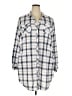 White Mark Plaid Ivory 3/4 Sleeve Button-Down Shirt Size 2X - photo 1