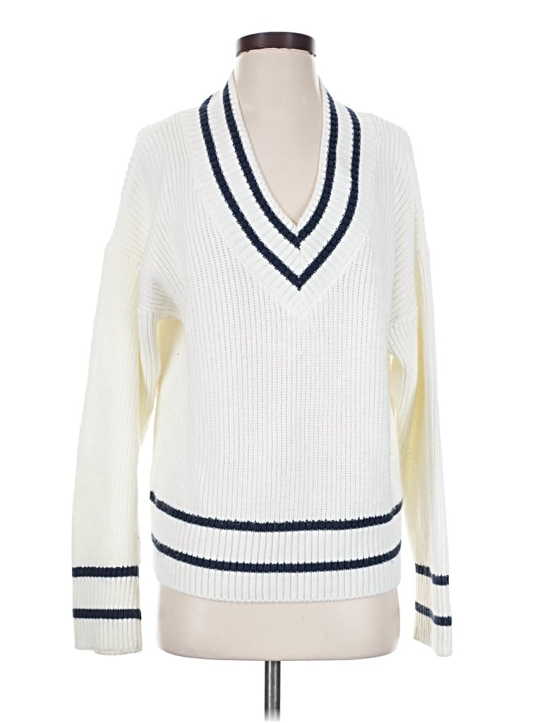 Pre-owned Mng Pullover Sweater In White