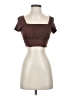 Popular 21 Brown Short Sleeve Top Size S - photo 1