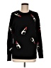 Aqua 100% Cashmere Print Black Cashmere Pullover Sweater Size M - photo 1