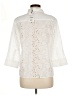 Zara Ivory 3/4 Sleeve Button-Down Shirt Size M - photo 2
