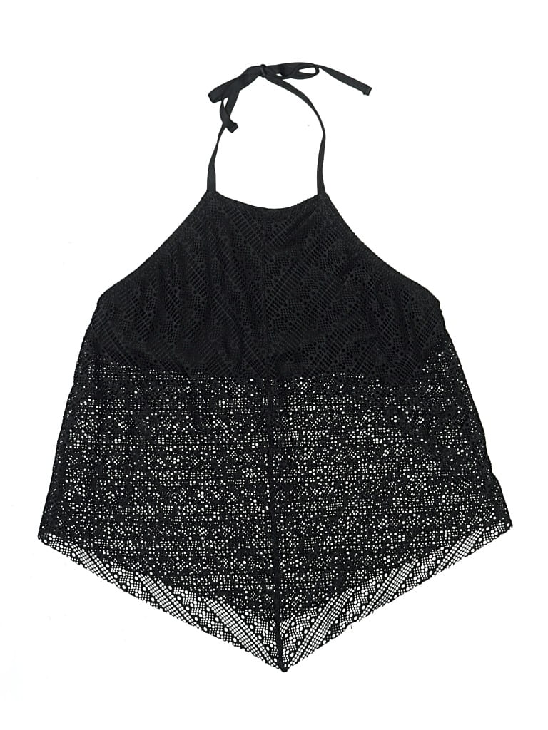 Pre-owned Kona Sol Swimsuit Top Black Tweed Pattern Swimwear