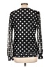 Timeson Polka Dots Black Long Sleeve Blouse Size L - photo 2