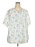BLOOMCHIC 100% Polyester Floral Ivory Short Sleeve Blouse Size 22 - photo 1