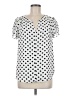 41Hawthorn 100% Polyester Polka Dots White Short Sleeve Blouse Size M - photo 1