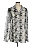 CAbi 100% Polyester Animal Print Silver Long Sleeve Blouse Size M - photo 1