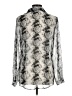 CAbi 100% Polyester Animal Print Silver Long Sleeve Blouse Size M - photo 2