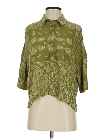 Zara 3/4 Sleeve Button-Down Shirt (view 1)