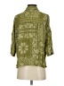 Zara Paisley Green 3/4 Sleeve Button-Down Shirt Size S - photo 2