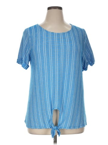 Always Indigo Short Sleeve Blouse (view 1)