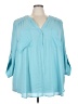 Torrid 100% Polyester Teal 3/4 Sleeve Blouse Size 5X Plus (5) - photo 1