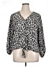Vince Camuto 100% Polyester Animal Print Gray 3/4 Sleeve Blouse Size XL - photo 1