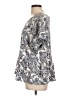 Bobeau 100% Polyester Paisley Silver Blue Short Sleeve Blouse Size L - photo 5