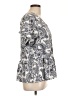 Bobeau 100% Polyester Paisley Silver Blue Short Sleeve Blouse Size L - photo 4